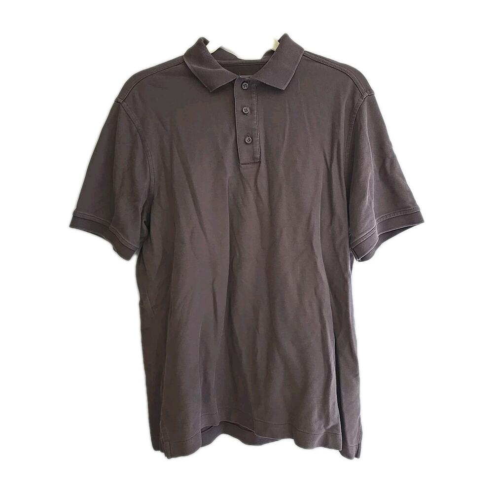 Nordstrom Brown Collared Classic Short Sleeve Casual Polo Shirt Mens Size Medium